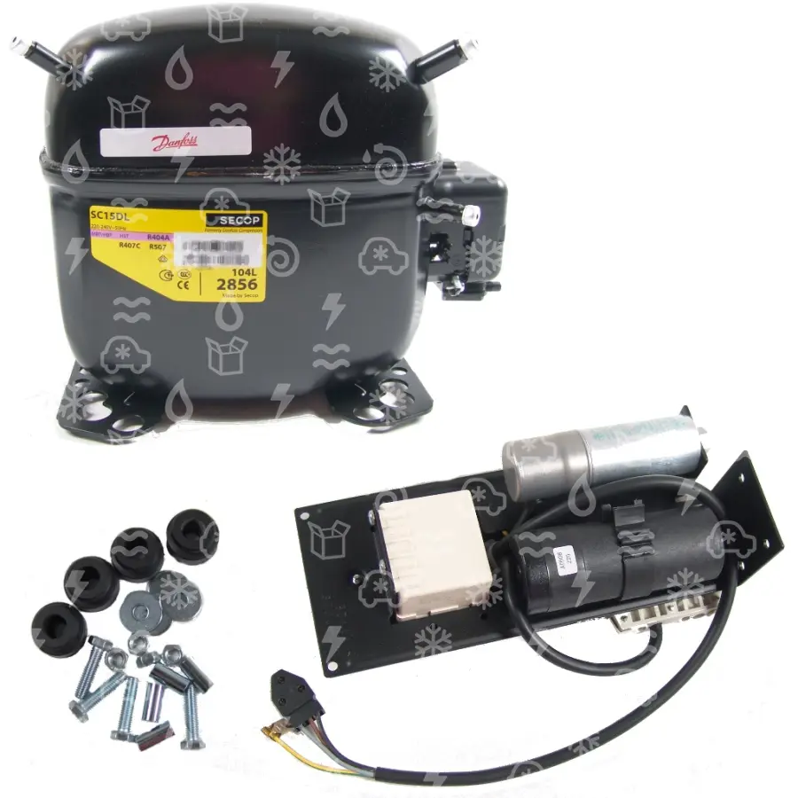 kompresor SECOP / DANFOSS SC15DL, MBP/HBP - R407C, R404A, R507, 220-240 V, 50 Hz
